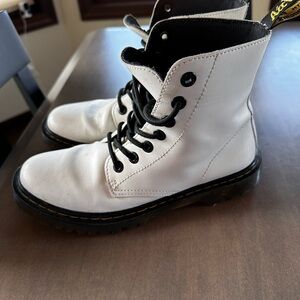 Dr. Martens White Leather Boots